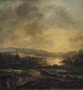 Aert van der Neer Hilly landscape at sunset oil painting reproduction